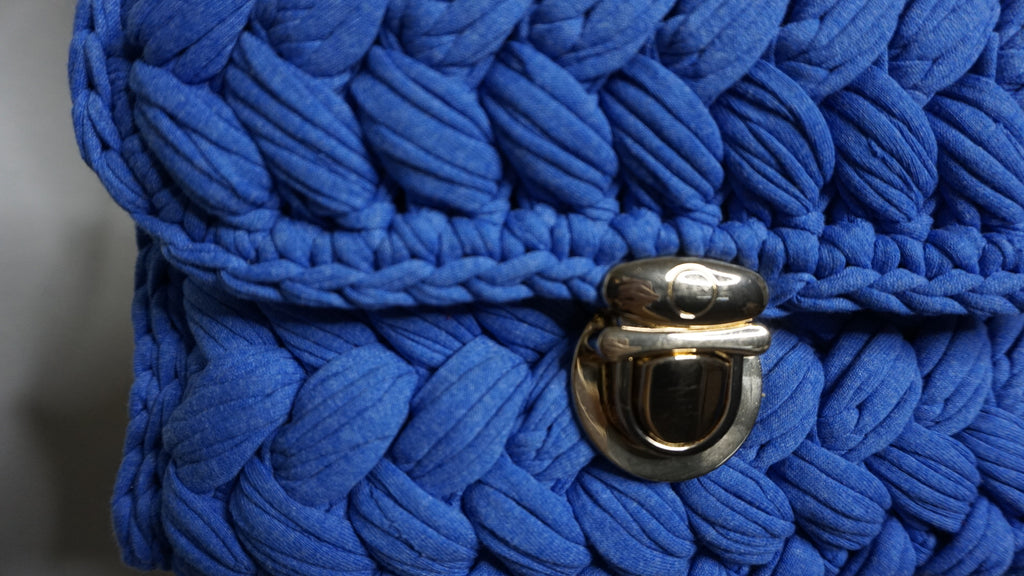 Darling Blue Crocheted Purse